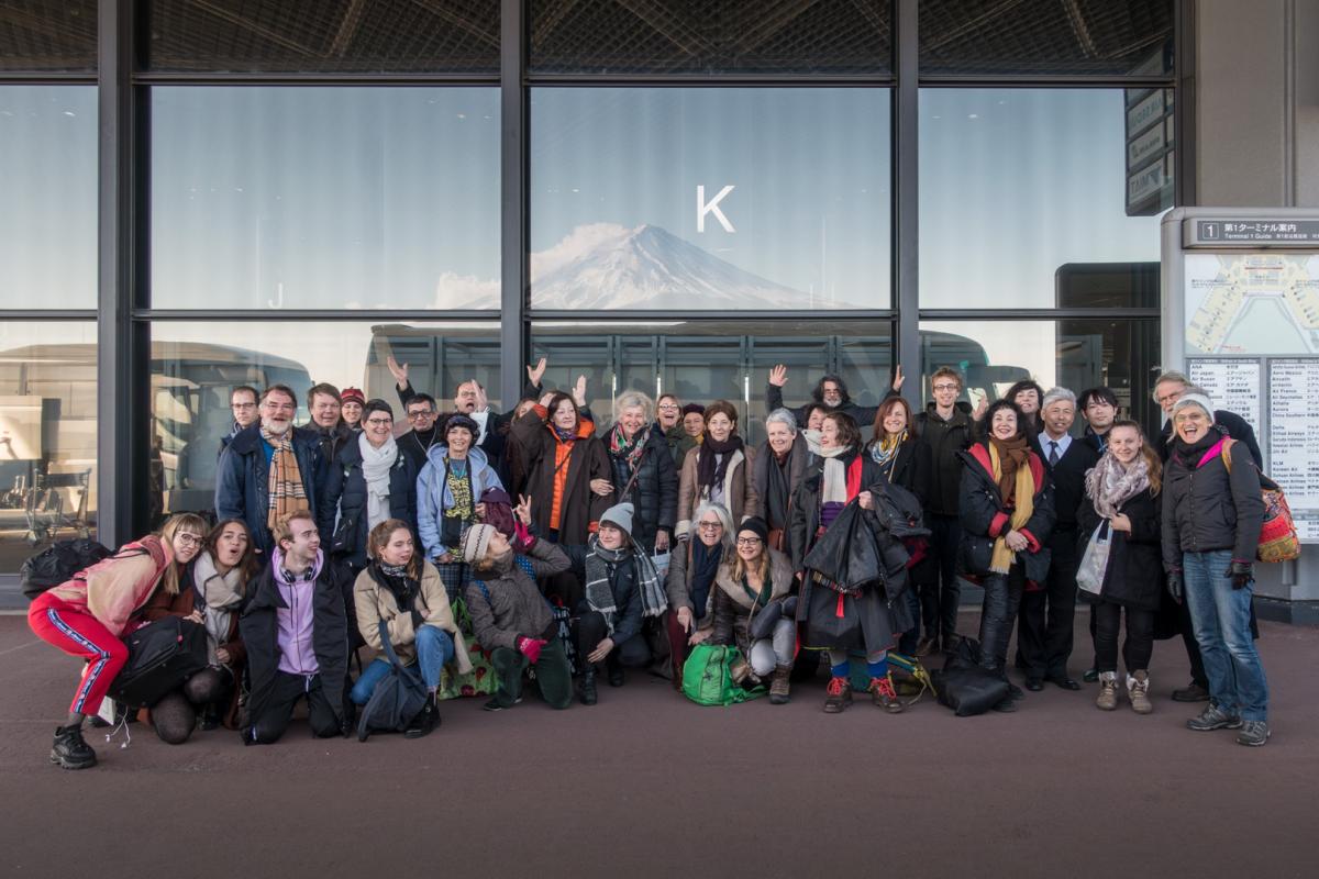 Photo du groupe le jour du départ à Narita le 18.02.2018